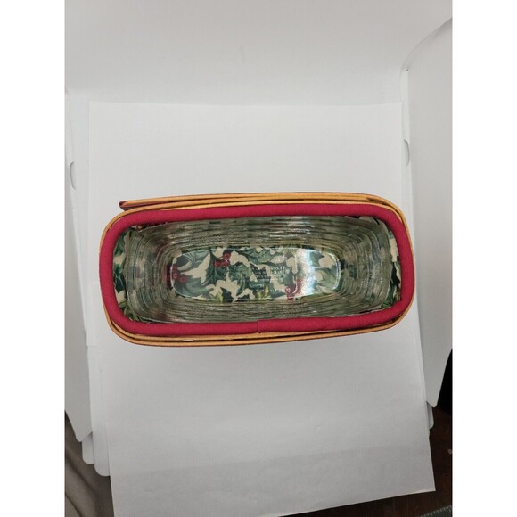 Longaberger 2004 Holiday Helper Basket and Holly Liner And Protector - Picture 6 of 16